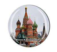 Rusia Moscú Catedral de San Basilio Imán de nevera 3D de cristal de recuerdo turístico de recuerdo coleccionables refrigerador pegatina magnética