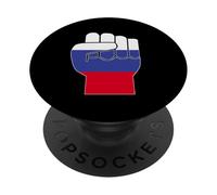 Rusia Puño Levantado Bandera Rusa Resiliencia Rusa PopSockets PopGrip Adhesivo