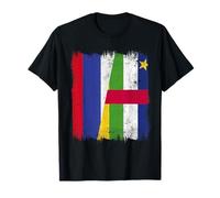 Rusia República Centroafricana Media Bandera Raíces Rusas Car Camiseta