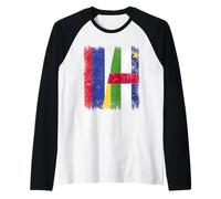 Rusia República Centroafricana Media Bandera Raíces Rusas Car Camiseta Manga Raglan