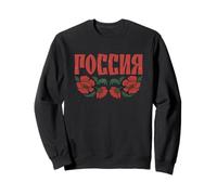 Rusia Ruso Flor Roja Amapolas Escarlata Sudadera
