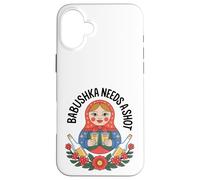 Ruso Abuela Khokhloma Muñeca Matroska BabushkaVodka Carcasa para iPhone 16 Plus