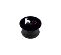 Ruso Blanco Gato Latido del Corazón Gato Mamá Papá Amante PopSockets PopGrip Adhesivo