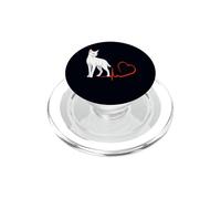 Ruso Blanco Gato Latido del Corazón Gato Mamá Papá Amante PopSockets PopGrip para MagSafe