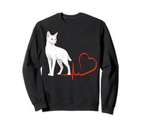 Ruso Blanco Gato Latido del Corazón Gato Mamá Papá Amante Sudadera