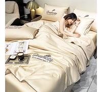 Rusopobe Cool Quilt Ice Silk Quilt - Edredones de Verano Simples de Primera Calidad - Manta de edredón de Aire Acondicionado Lavable para Todas Las Edades y Tipos de Piel(D,150 * 200cm)