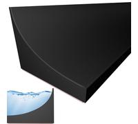 Rusoz 1.5M Embellecedor Encimera Cocina, Barrera de Agua para Ducha Perfil de Silicona para Ducha Negro Mantiene El Agua Dentro Del Umbral para Suelos, Lavabos