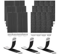 Rusoz 12 Pares(24 Tiras) Belcro Adhesivo Doble Cara Fuerte, Negro Colgar Cuadros Sin Agujeros & Clavos, 20mm x 90mm Cuelga Facil para el Hogar, Oficina, Automóvil, Escuela