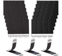 Rusoz 24 Pares(48 Tiras) Cuelga Cuadros Sin Clavos Negro Tiras Adhesivas para Colgar Cuadros 20mm x 70mm Belcro Adhesivo Doble Cara Fuerte para Oficina, Doméstica, Bricolaje