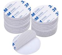 Rusoz Cinta Belcro Adhesiva Doble Cara, 20 Piezas Adhesivo Doble Cara Extrafuerte Blanco Gancho y Bucle Redondo 5cm Sin Agujeros Autoadhesiva para Hogar, Oficina, Bricolaje, Colgar Fotos