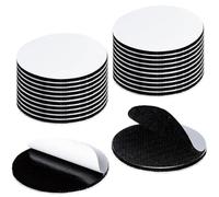 Rusoz Cinta Belcro Adhesiva Doble Cara, 20 Piezas Adhesivo Doble Cara Extrafuerte Negro Gancho y Bucle Redondo 5cm Sin Agujeros Autoadhesiva para Hogar Oficina Bricolaje Colgar Fotos