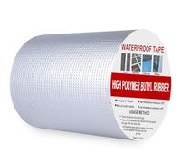 Rusoz Cinta de Butilo Impermeable Autoadhesiva 150mm x 5m, Cinta Selladora Impermeable Plateada, Lámina de Aluminio para fugas de techo, reparación de grietas, ruptura de tuberías
