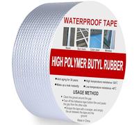 Rusoz Cinta de Butilo Impermeable Autoadhesiva 50mm x 5m, Cinta Selladora Impermeable Plateada, Lámina de Aluminio para fugas de techo, reparación de grietas, ruptura de tuberías