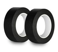 Rusoz Cinta De Enmascarar Negro, Cinta De Carrocero Removible Sin Residuos Masking Tape Profesionale Cinta Pintor Para Pintores, Para Pintar Y Decorar, Interior Y Exterior, 30mm x 50m, 2 Rollos
