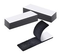 Rusoz Hook Y Loop Adhesivo Extrafuerte,24 Pares Gancho Y Cinta De Lazo Negro Nylon Cinta Adhesiva Doble Cara Impermeable 10cm×3cm Rectángulo Para DIY Cortinas Y Marcos para Cuadros