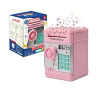 Ruspela Hucha Caja Fuerte con Contraseña Infantil Electrónica con Música Moneda Caja Fuerte para niños ATM Bancos de Monedas con contraseña y simulación de desbloqueo de Huellas Dactilares