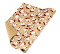 RUSPEPA Navidad Rollo De Papel De Regalo De Kraft - Diseño De Papá Noel Rojo Y Blanco Para Envolver - 43 cm X 10 m