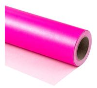 RUSPEPA Papel De Regalo Mate Rosa Intenso - Mini Rollo - Papel De Lustre Nacarado De Color Sólido Perfecto para Bodas, Cumpleaños, Navidad, Baby Shower - 43,2 Cm X 10 M