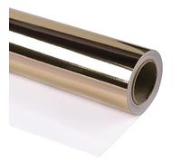 RUSPEPA Papel de Regalo Metálico Dorado Champán - Papel de Color Sólido Perfecto para Bodas, Cumpleaños, Navidad, Fiesta para Dar La Bienvenida a Los Bebés - 44,5 cm X 10 m