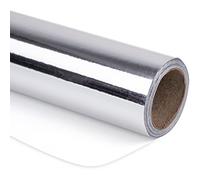 RUSPEPA Papel de Regalo Metálico Plateado - Mini Rollo - Papel de Color Sólido Perfecto para Bodas, Cumpleaños, Navidad, Fiesta para Dar La Bienvenida a Los Bebés - 44 cm X 10 m