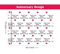 RUSPEPA Rollo De Papel De Aniversario De 4 Años - 43,2 Cm X 5 M: Letras Forever To Go De Four Year Down Con Diseño De Amor Rojo, Perfecto Para Aniversarios, Bodas Y Fiestas De Compromiso