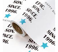 RUSPEPA Rollo De Papel De Regalo De Cumpleaños Para Hijo - Mini Rollo - 43,2 Cm X 5 M - Epic Son Since 1996 Lettering Con Diseño De Estrella Azul