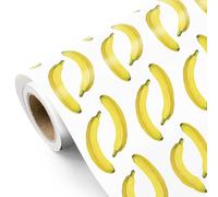 RUSPEPA Rollo de Papel de Regalo de Plátanos - 43,2 cm x 5 m - Papel de Regalo de Plátanos Tropicales Brillantes, Perfecto para Cumpleaños, Baby Showers, Bodas y Fiestas de Primavera y Verano