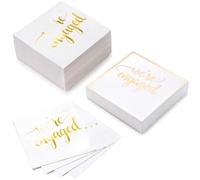RUSPEPA Servilletas Comprometidas De 50 Piezas - Servilleta De Papel Desechable De 3 Capas, Papel De Aluminio Dorado Estamos Comprometidos - 16,5x16,5 cm