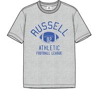 RUSSELL ATHLETIC Camiseta para Hombre S/S con Cuello Redondo, New Grey Marl, S