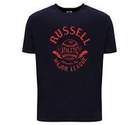 RUSSELL ATHLETIC Camiseta para Hombre Stitch-S/S Cuello Redondo, Azul, M