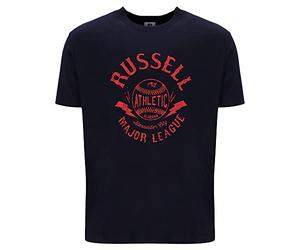 RUSSELL ATHLETIC Camiseta para Hombre Stitch-S/S Cuello Redondo, Azul, M