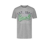 Russell Athletic Script-s/S-Camiseta Cuello Redondo Camiseta Hombre, New Grey Marl, M