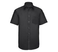 Russell Colección 957M Planchado Fácil Algodón Botón Manga Corta Cuello Camisa