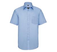 Russell Colección 957M Planchado Fácil Algodón Botón Manga Corta Cuello Camisa