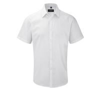 Russell Collection Camisa de Espiguilla de Manga Corta para Hombre (RW9856)