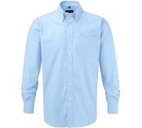 Russell Collection - Camisa de manga larga Oxford, fácil cuidado, también disponible en más tamaños, Hombre, R-932M-0, blue - Oxford-Blau, 4XL