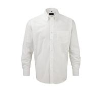 Russell Collection - Camisa de manga larga Oxford, fácil cuidado, también disponible en más tamaños, Hombre, R-932M-0, white - white, XX-Large