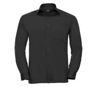 Russell Collection - Camisa de Popelina de Manga Larga para Hombre