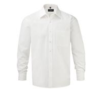 Russell Collection Camisa de Popelina de Manga Larga para Hombre (PC6260)