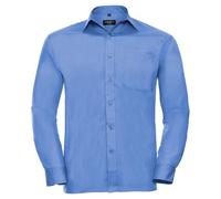 Russell Collection Camisa de Popelina de Manga Larga para Hombre (RW9538)