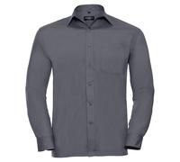 Russell Collection - Camisa de Popelina de Manga Larga para Hombre UTRW9538_14