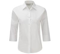 Russell Collection- Camisa entallada de manga tres cuartos de fácil cuidado par
