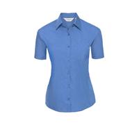 Russell Collection Mujer Manga Corta Fácil Cuidado Camiseta de Popelina XS-4XL