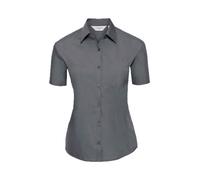 Russell Collection Mujer Manga Corta Fácil Cuidado Camiseta de Popelina XS-4XL