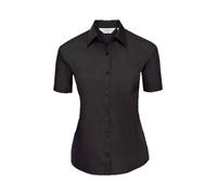 Russell Collection Mujer Manga Corta Fácil Cuidado Camiseta de Popelina XS-4XL