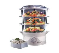 Russell Hobbs 21140 Olla de cocción a vapor de 3 niveles, 9 litros de capacidad, 800 W - Color blanco