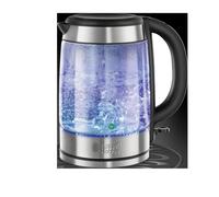 Russell Hobbs 21600-10 Hervidor de vidrio con iluminación, negro, 1,7 litros, 3000 vatios