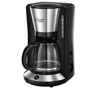 Russell Hobbs 24010-56 24010-56/RH Adventure-Cafetera Cepillado, 10 Tazas Grandes o 15 pequeñas, 1100 W, 1.25 litros, INOX Mate, Acero Inoxidable, Negro
