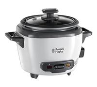 Russell Hobbs Arrocera - Capacidad 0,4 litros, 3 Raciones, Olla Arrocera Pequeña, Función Mantener el Calor, Recipiente Antiadherente, Taza y Cuchara Medidora, Tapa Cristal Templado, 200 W - 27020-56