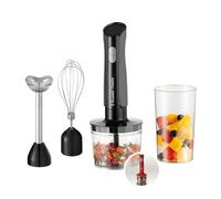 Russell Hobbs Batidora de inmersión [batidora de mano 3 en 1] Picadora eléctrica (procesador de alimentos con 3 accesorios para alimentos para bebés, batidos, sopa, 2 velocidades + pulso, acero